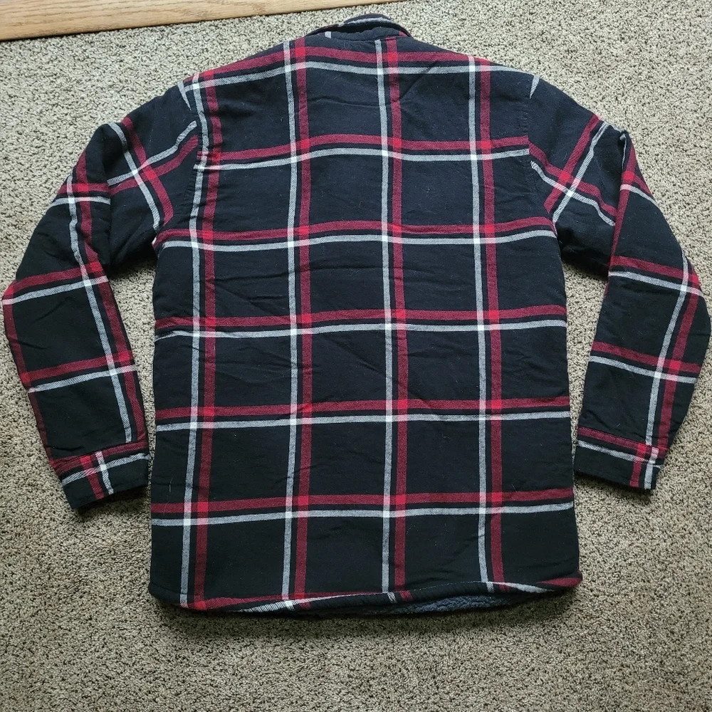 Carhartt Kids Coat XL 18/20 Plaid Sherpa Chore Barn Work Red Black Pockets Warm
